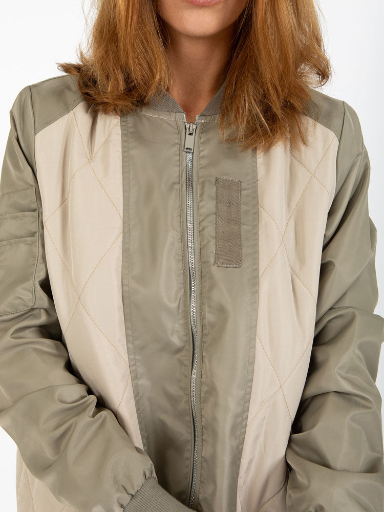 Coster Copenhagen Quilted Bomber Jacket Army Mix