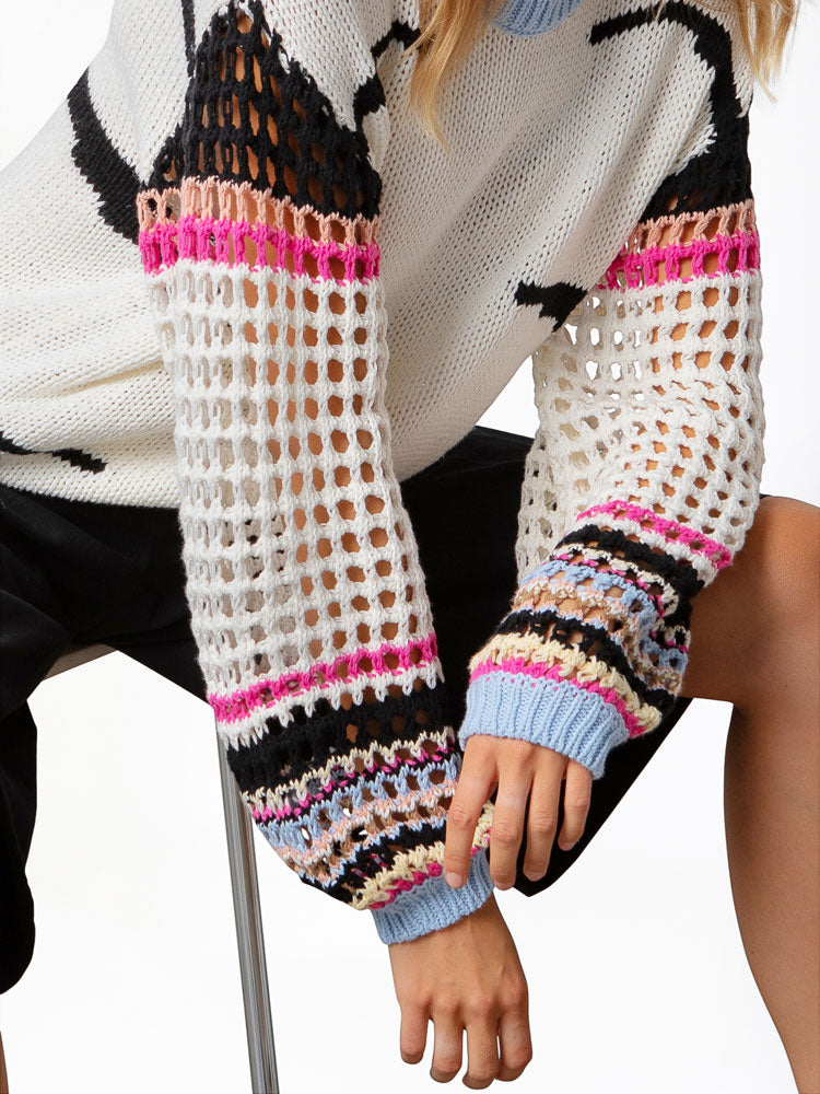 Coster Copenhagen Jumper with Crochet Sleeves Mix