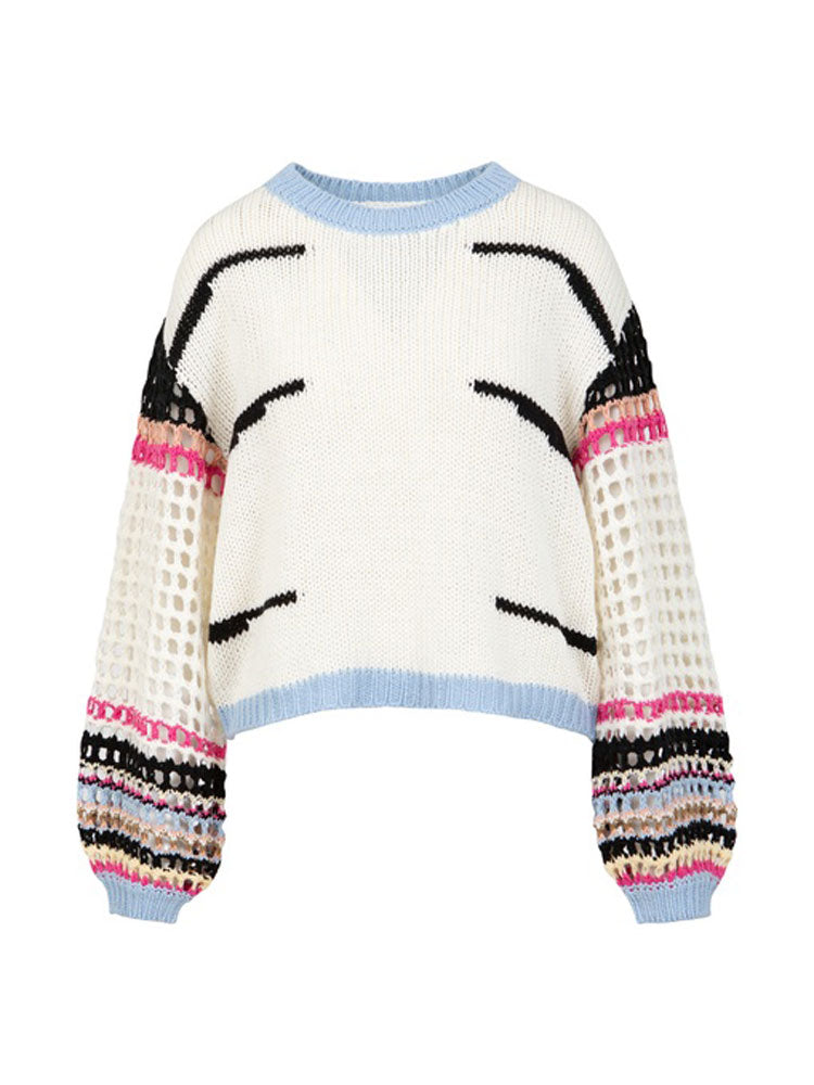 Coster Copenhagen Jumper with Crochet Sleeves Mix