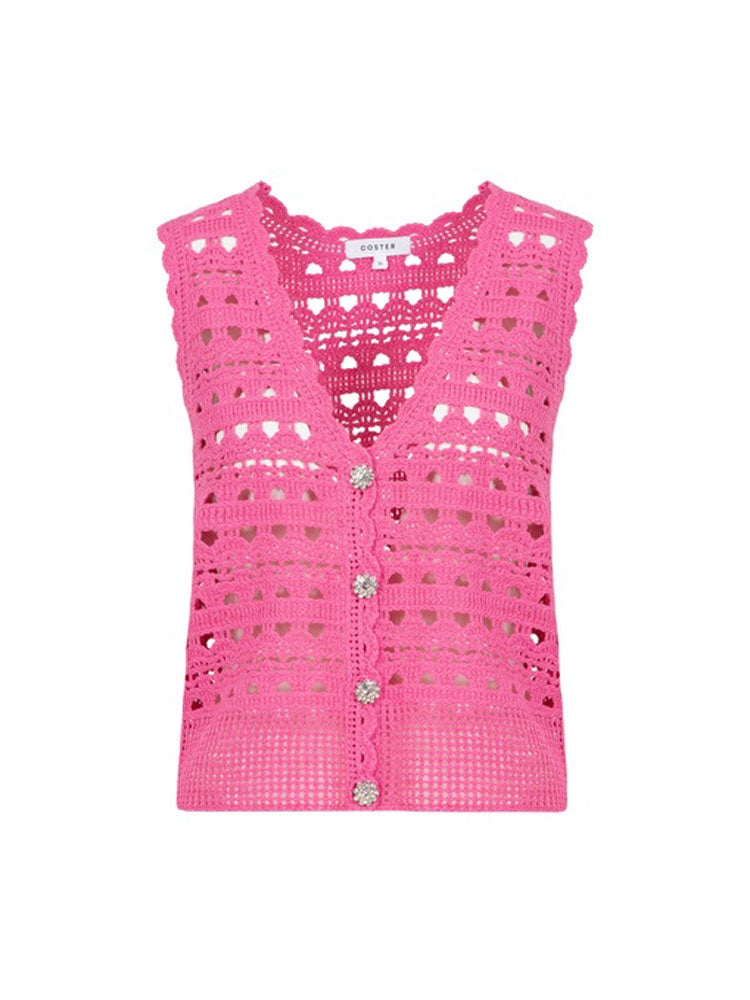 Coster Copenhagen Pointelle Knit Vest Pink