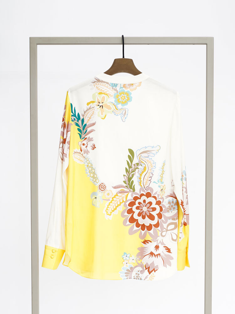 Herzens Silk Blouse Yellow Multi
