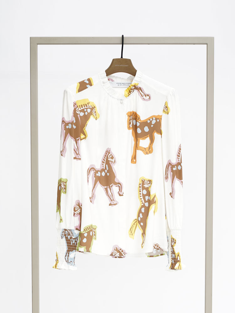 Herzens Silk Blouse Burro Multi