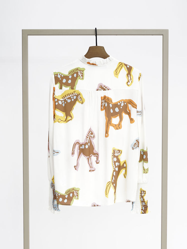 Herzens Silk Blouse Burro Multi