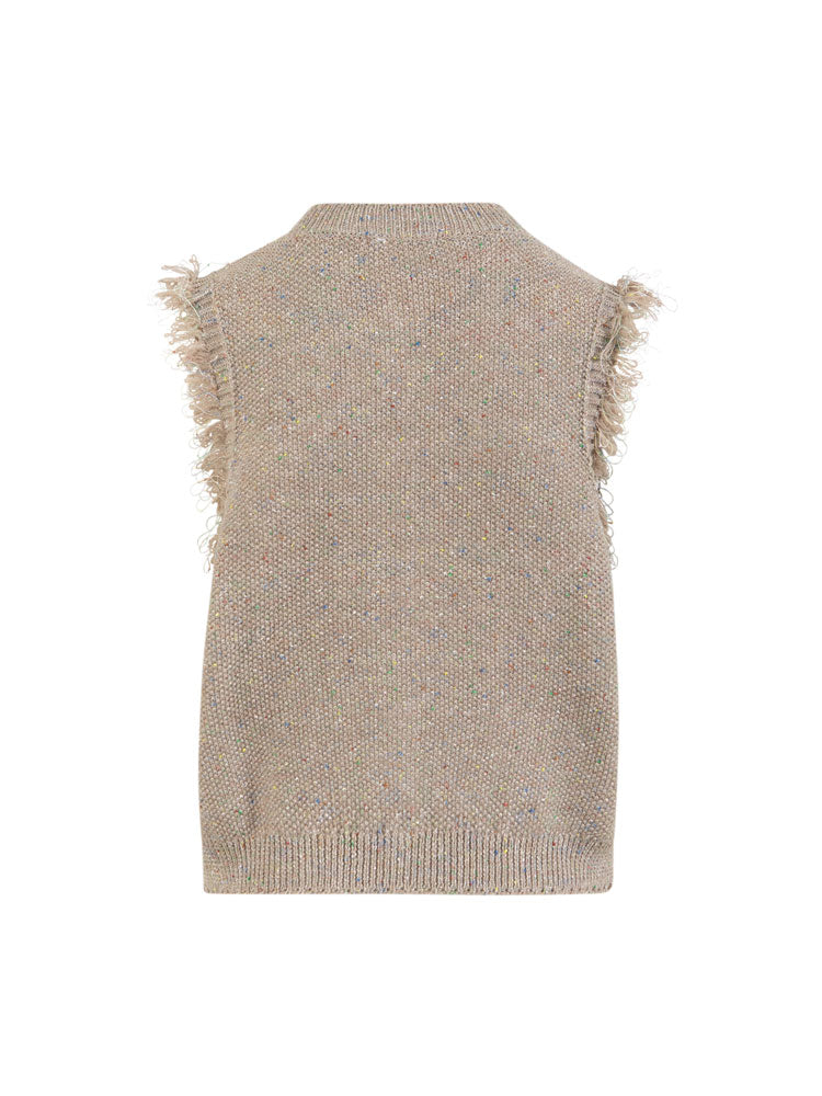 Coster Copenhagen Lurex Knit Vest Sand