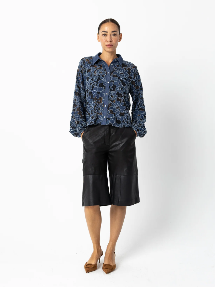 Coster Copenhagen Flower Structure Shirt Blue