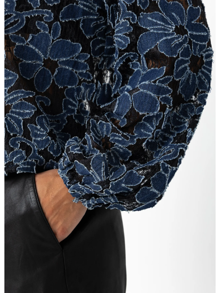 Coster Copenhagen Flower Structure Shirt Blue