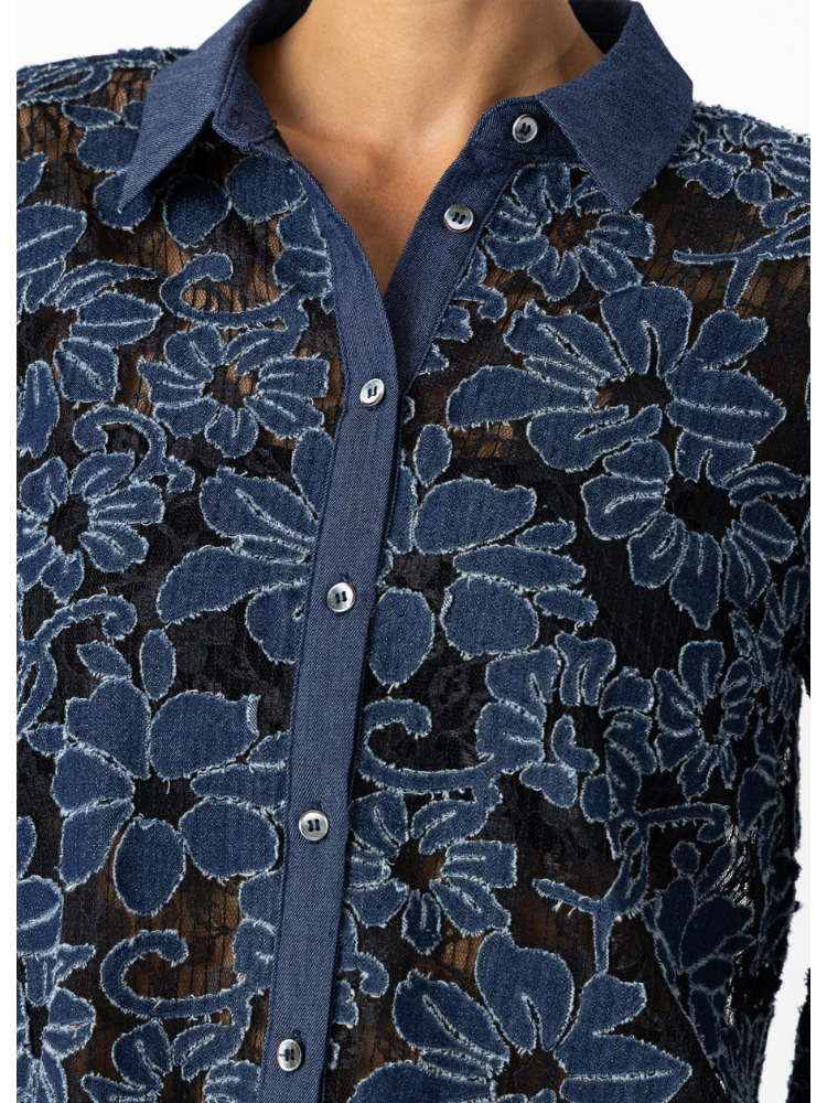 Coster Copenhagen Flower Structure Shirt Blue