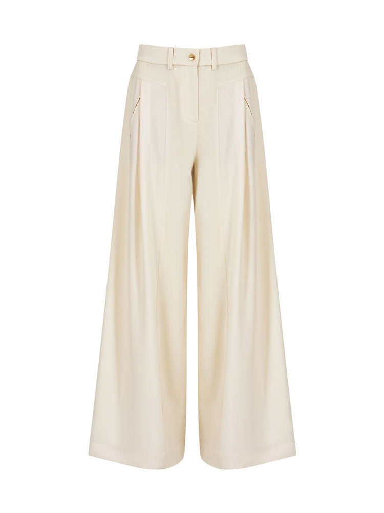 Coster Copenhagen Shiny Wide Pants Pearl
