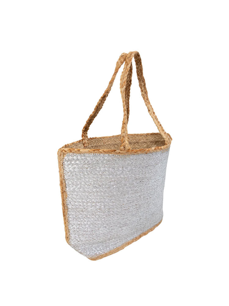 Coster Copenhagen Straw Bag Silver Metallic