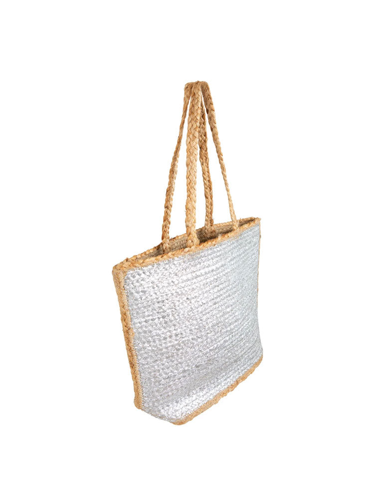 Coster Copenhagen Straw Bag Silver Metallic