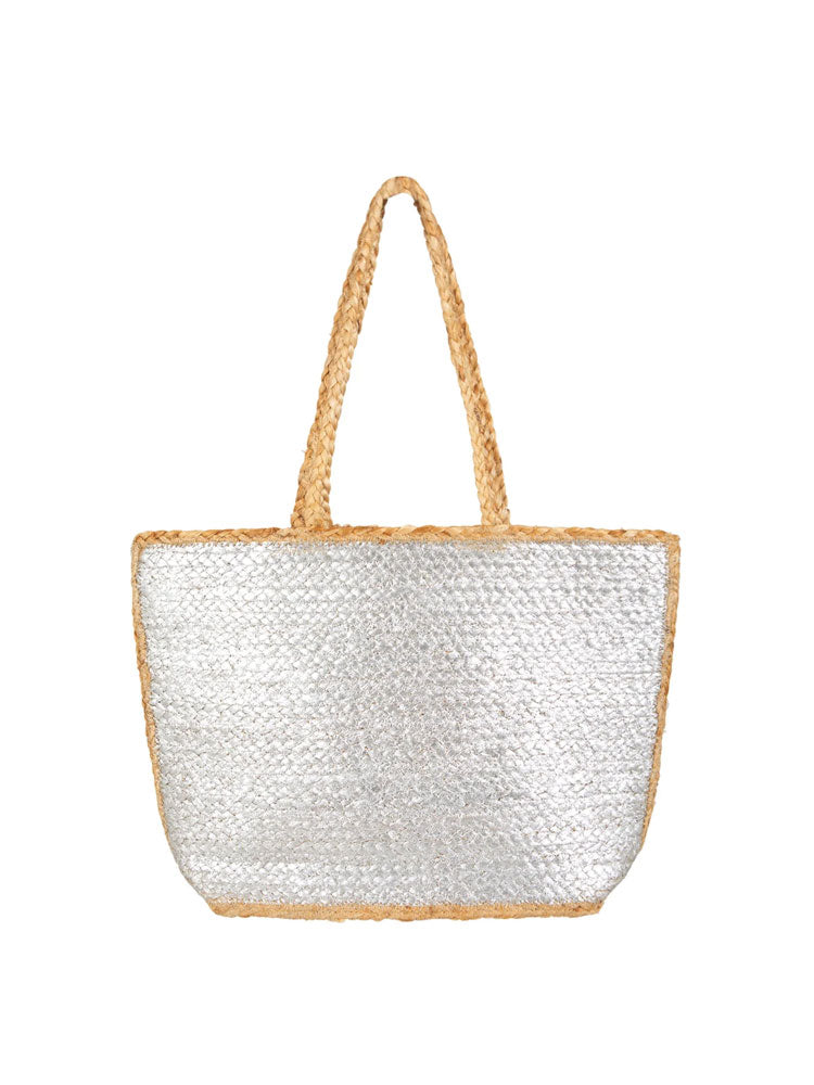 Coster Copenhagen Straw Bag Silver Metallic