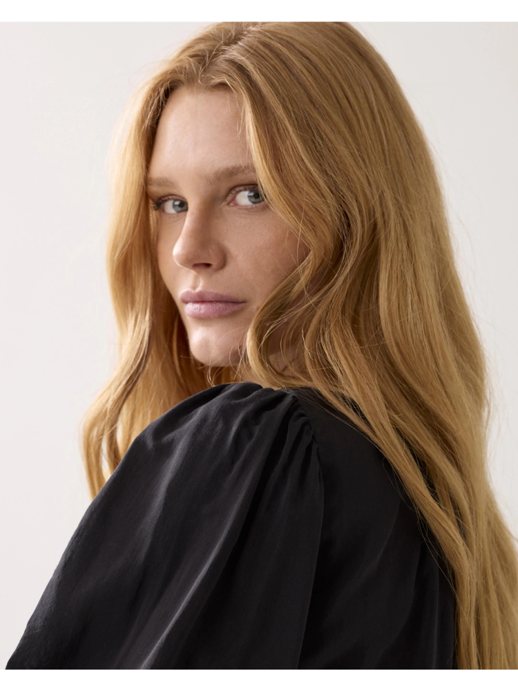 Summum Balloon Sleeve Top Black