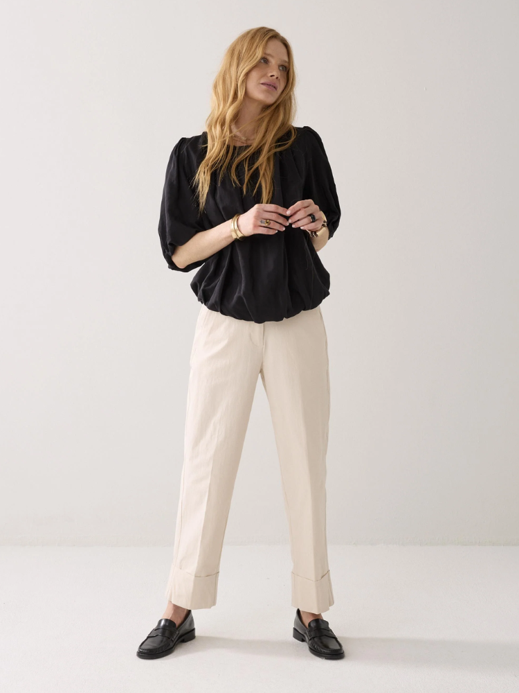 Summum Balloon Sleeve Top Black