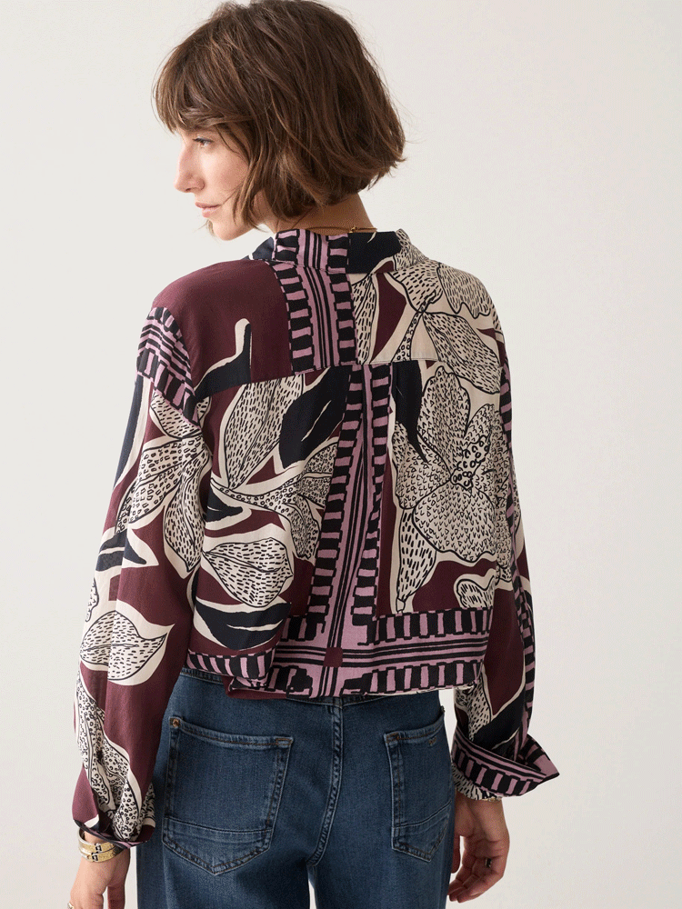 Summum Blouse With Scarf Print Multi