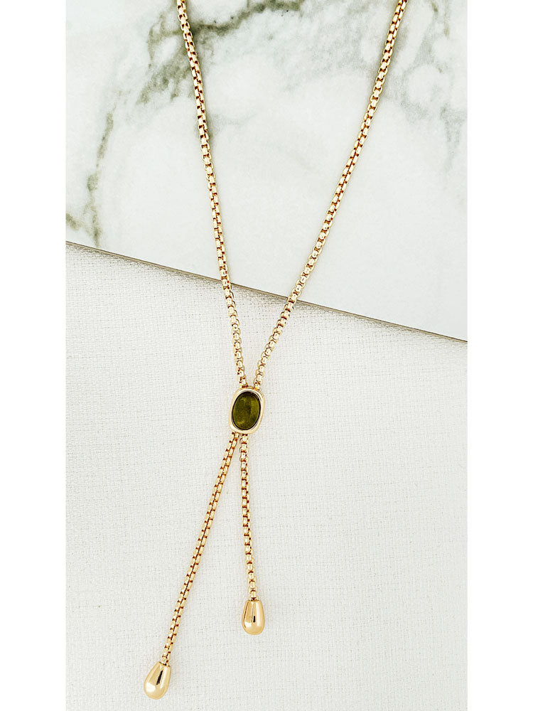 Envy Gold Lariat Style Necklace