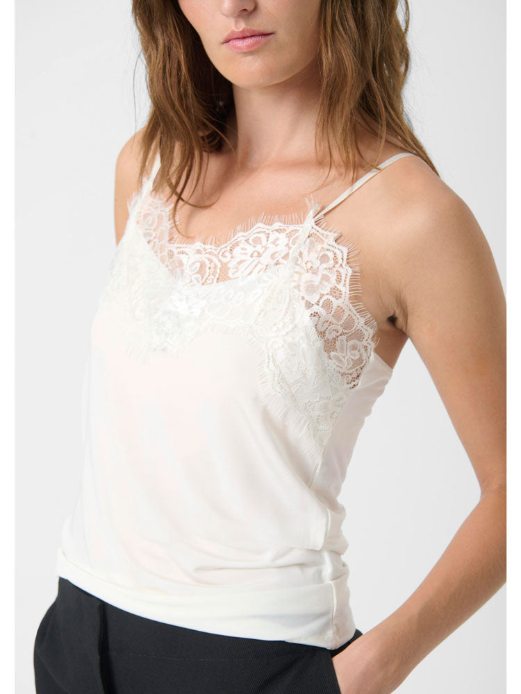 Soaked SLClara Singlet Broken White