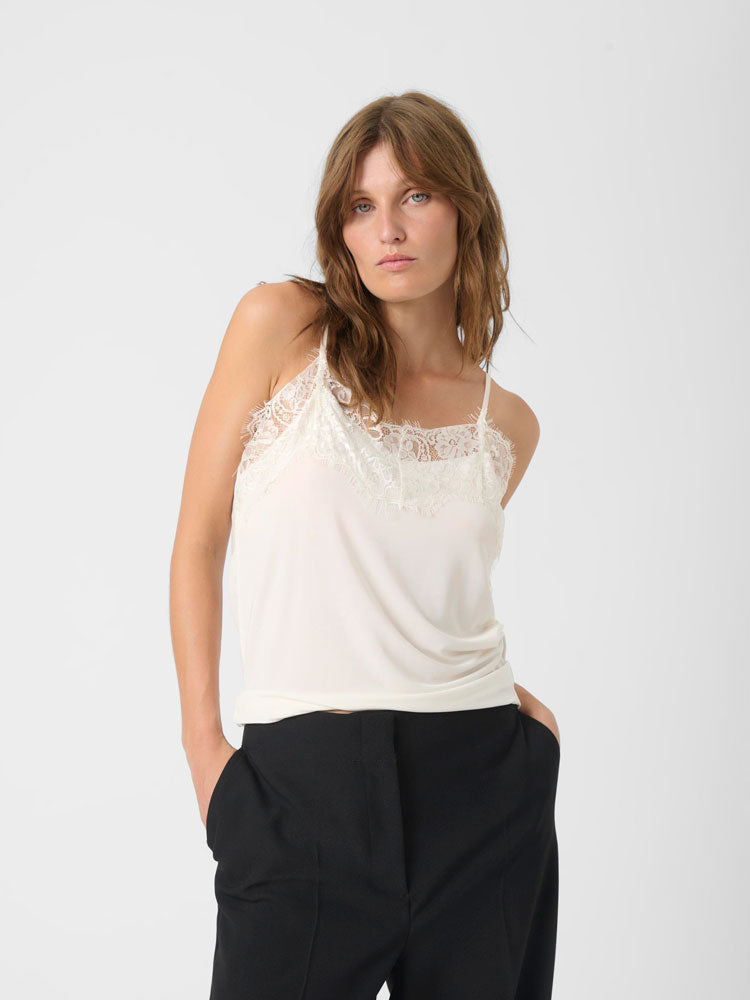 Soaked SLClara Singlet Broken White