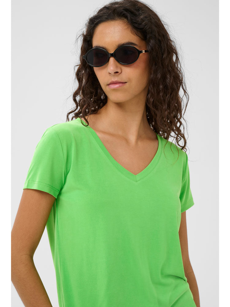 Soaked SLColumbine V-Neck Short Sleeve Top Vibrant Green