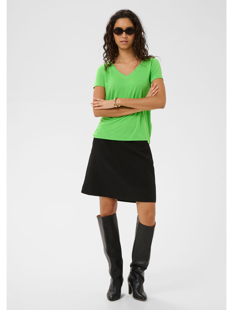 Soaked SLColumbine V-Neck Short Sleeve Top Vibrant Green