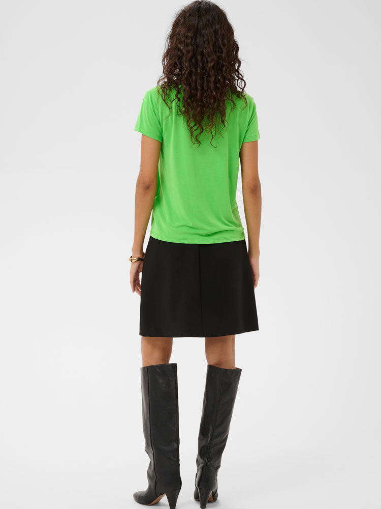 Soaked SLColumbine V-Neck Short Sleeve Top Vibrant Green