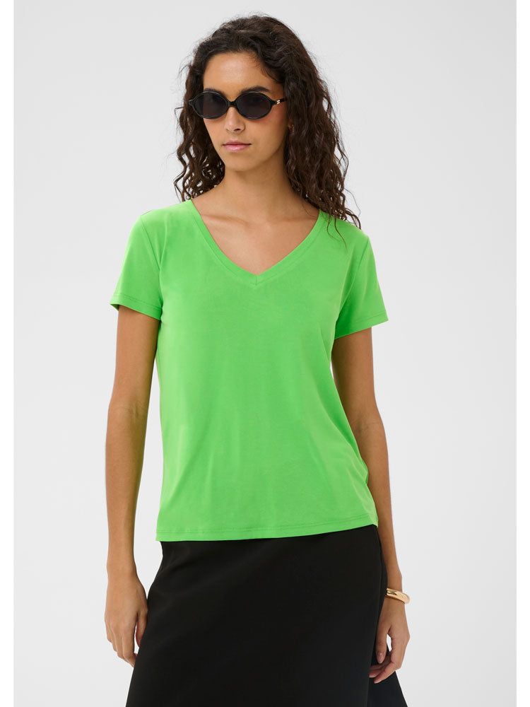 Soaked SLColumbine V-Neck Short Sleeve Top Vibrant Green
