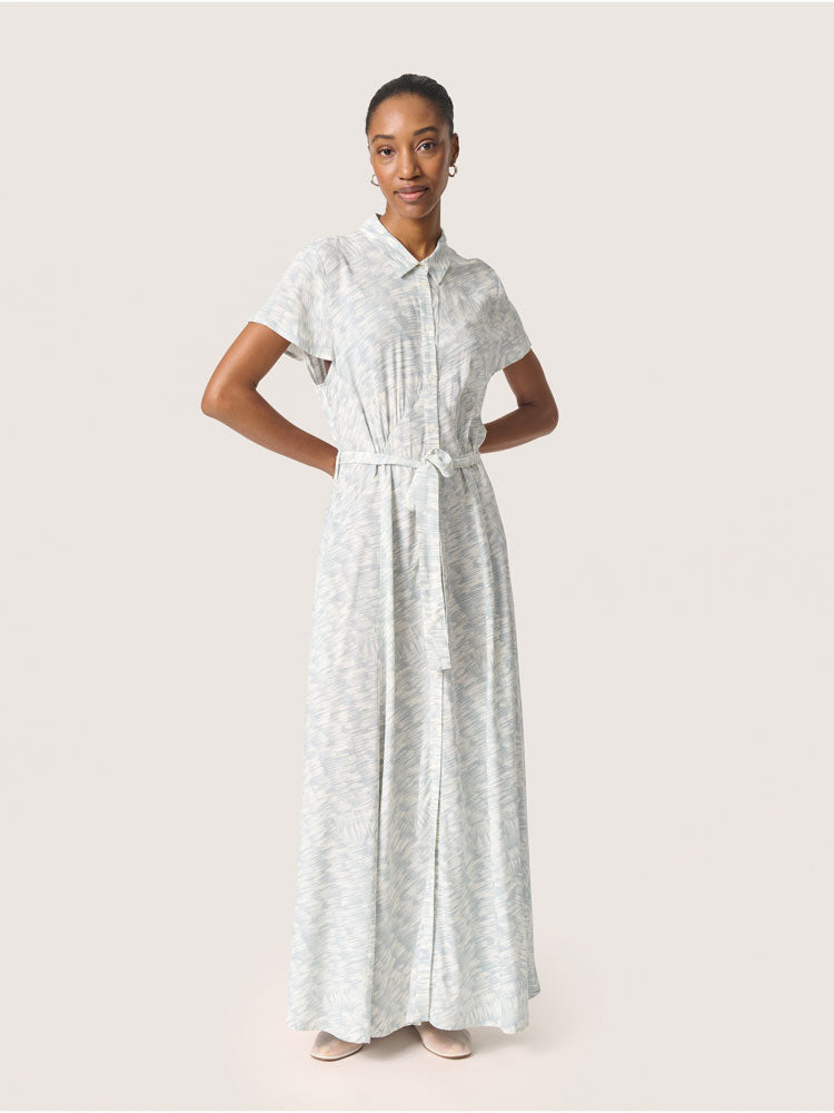 Soaked in Luxury SLArjana Maxi Dress Silver Blue Stroke