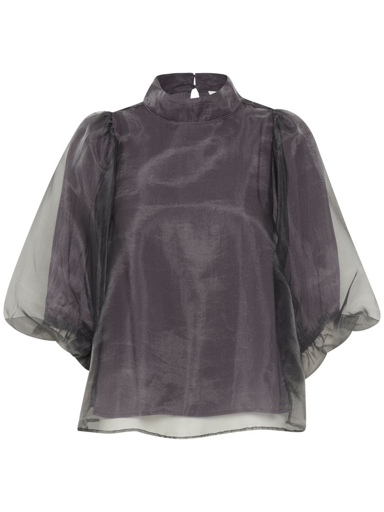 Soaked in Luxury SLChaya Blouse Dark Gull Grey