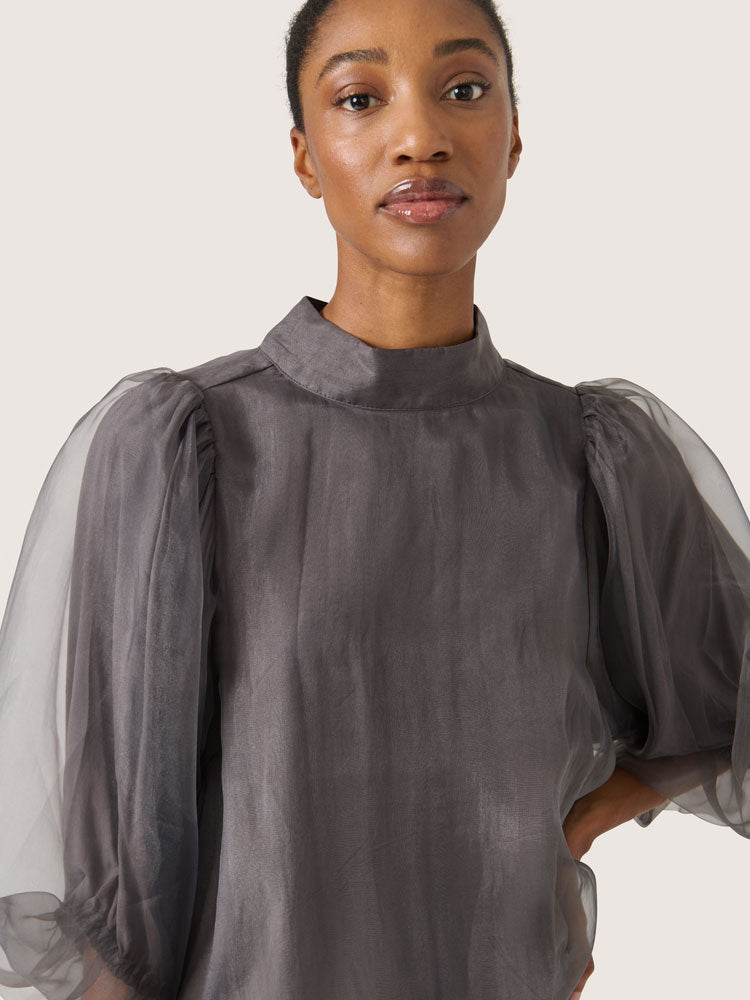 Soaked in Luxury SLChaya Blouse Dark Gull Grey