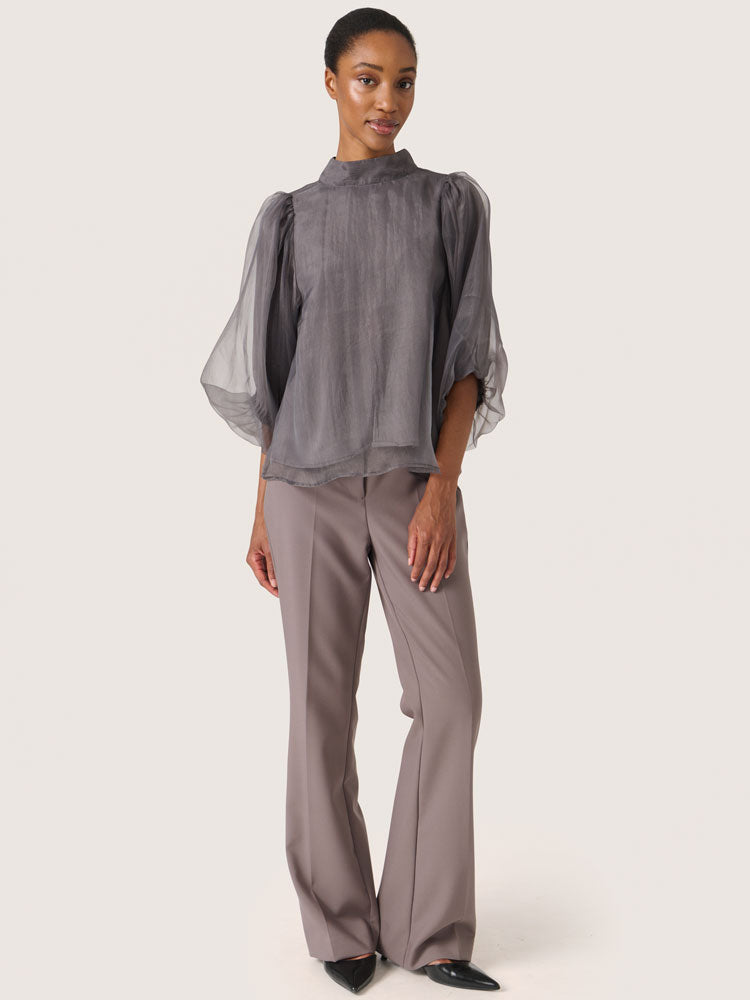 Soaked in Luxury SLChaya Blouse Dark Gull Grey