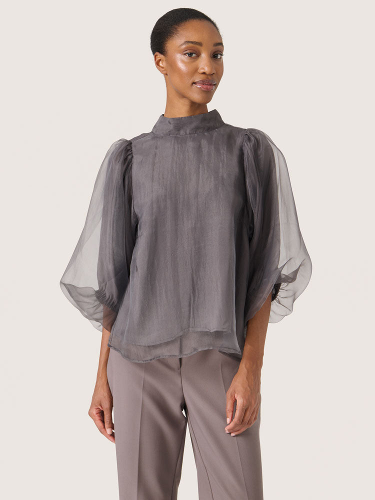 Soaked in Luxury SLChaya Blouse Dark Gull Grey