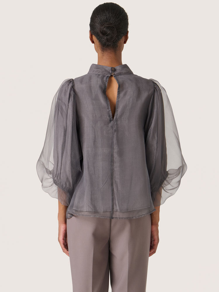 Soaked in Luxury SLChaya Blouse Dark Gull Grey