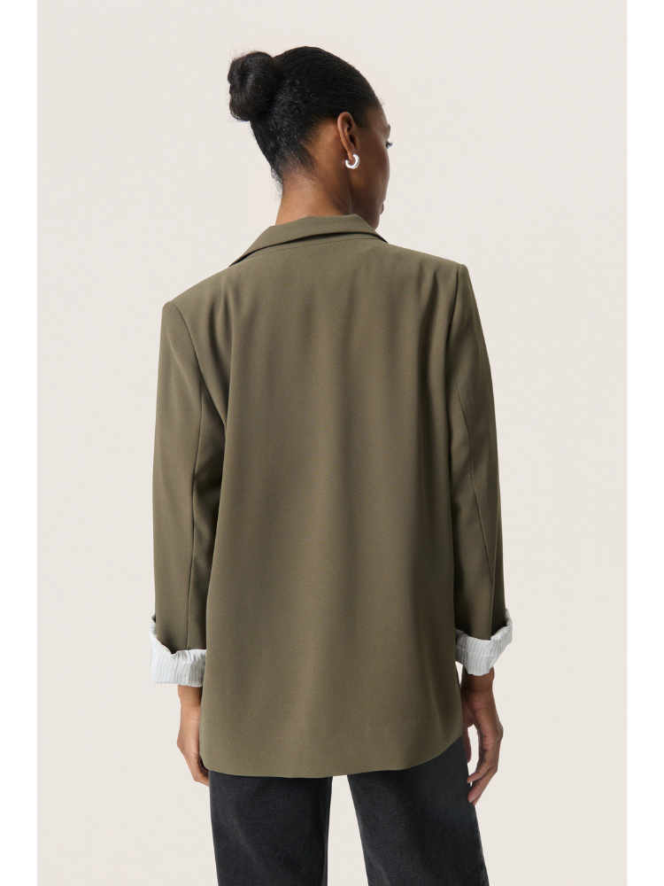 Soaked in Luxury SLShirley Fold-up Blazer Khaki