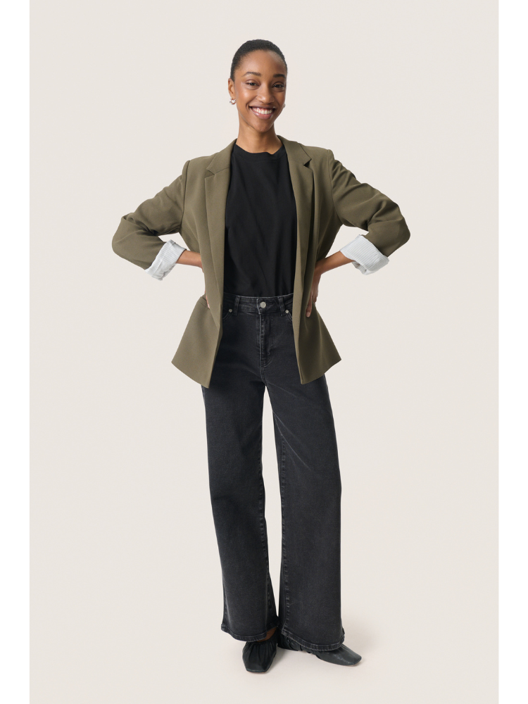 Soaked in Luxury SLShirley Fold-up Blazer Khaki