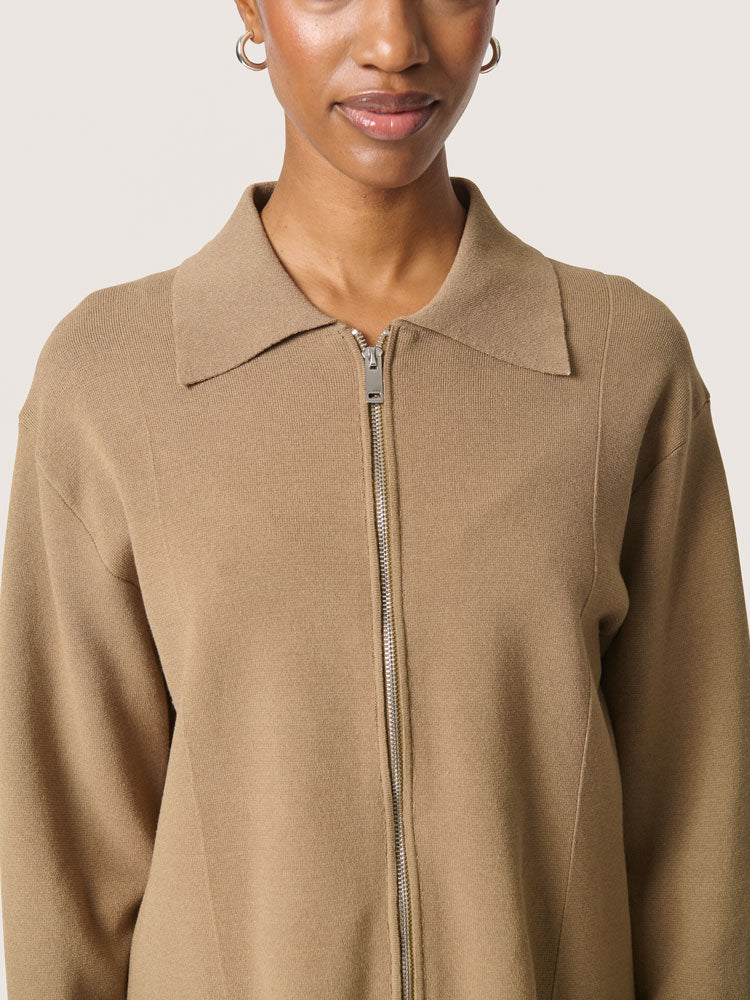 Soaked in Luxury SLLidya Zipped Cardigan Elmwood