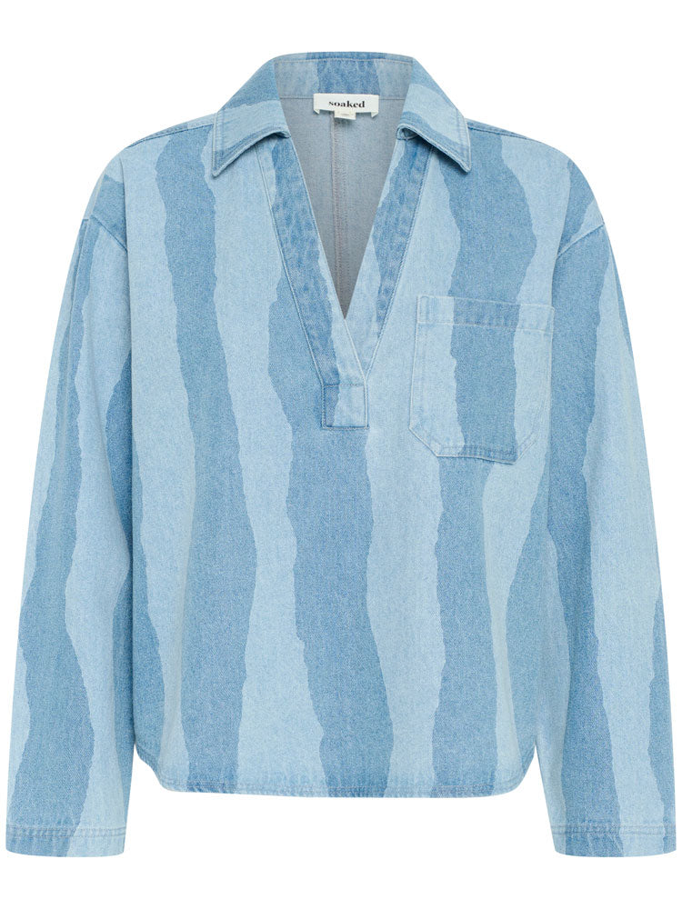 Soaked in Luxury SLMaisa Blouse Blue Stripes