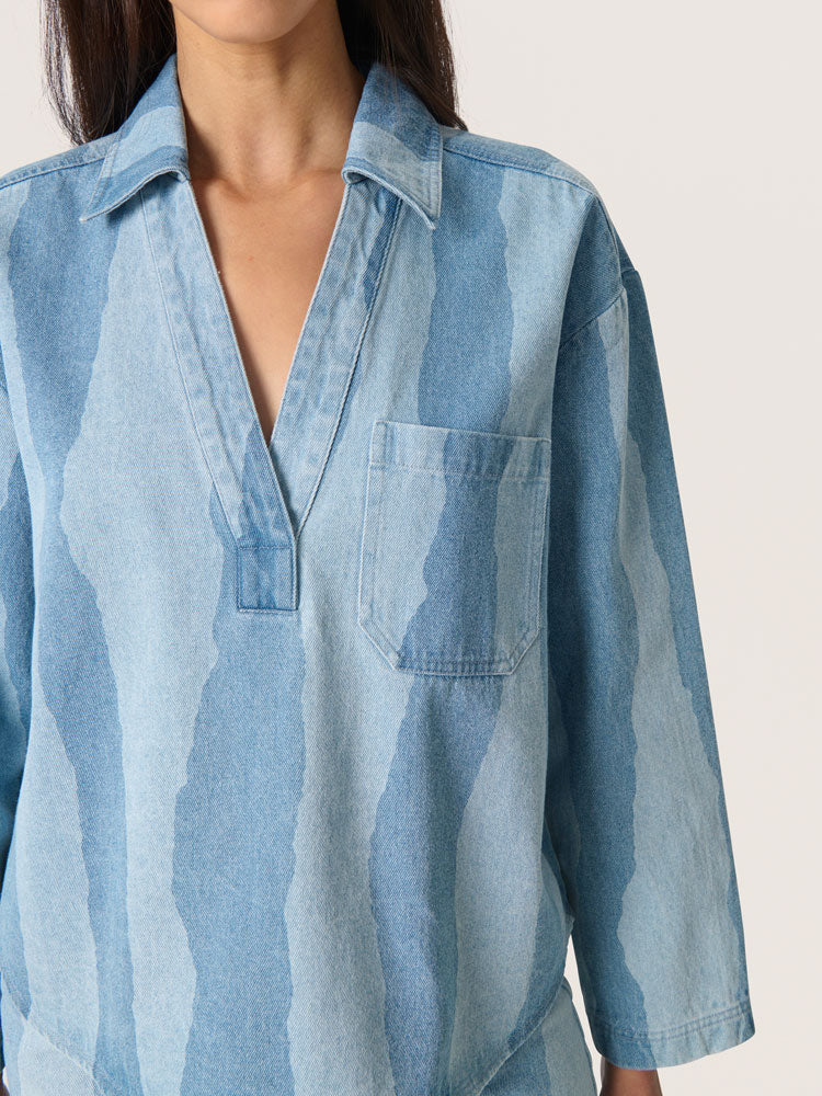 Soaked in Luxury SLMaisa Blouse Blue Stripes