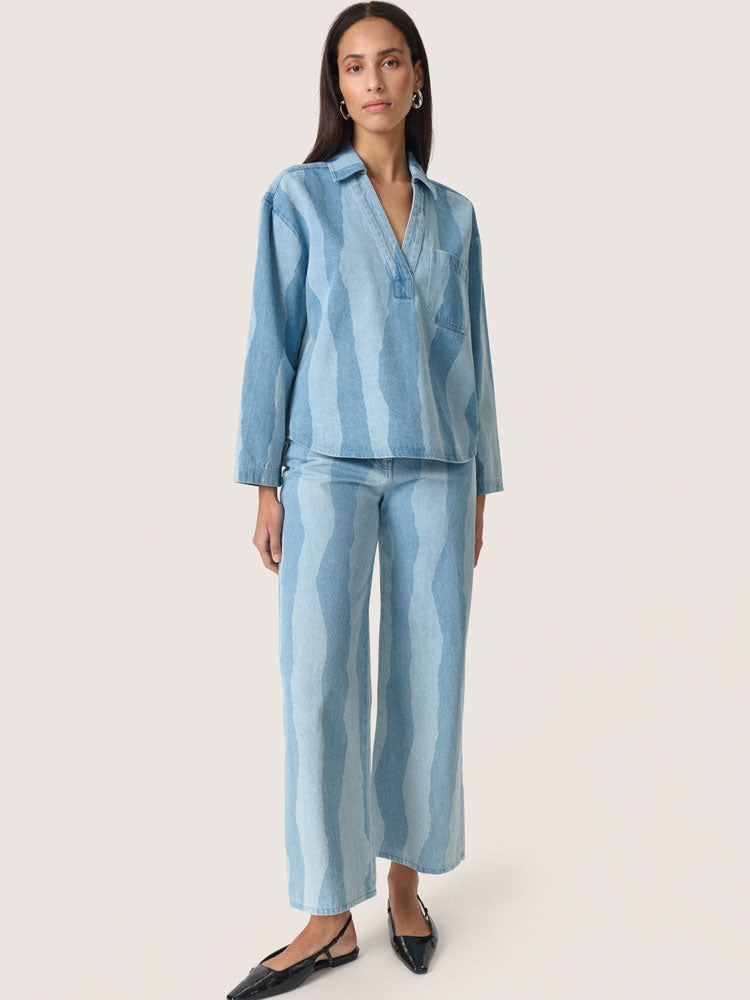 Soaked in Luxury SLMaisa Blouse Blue Stripes