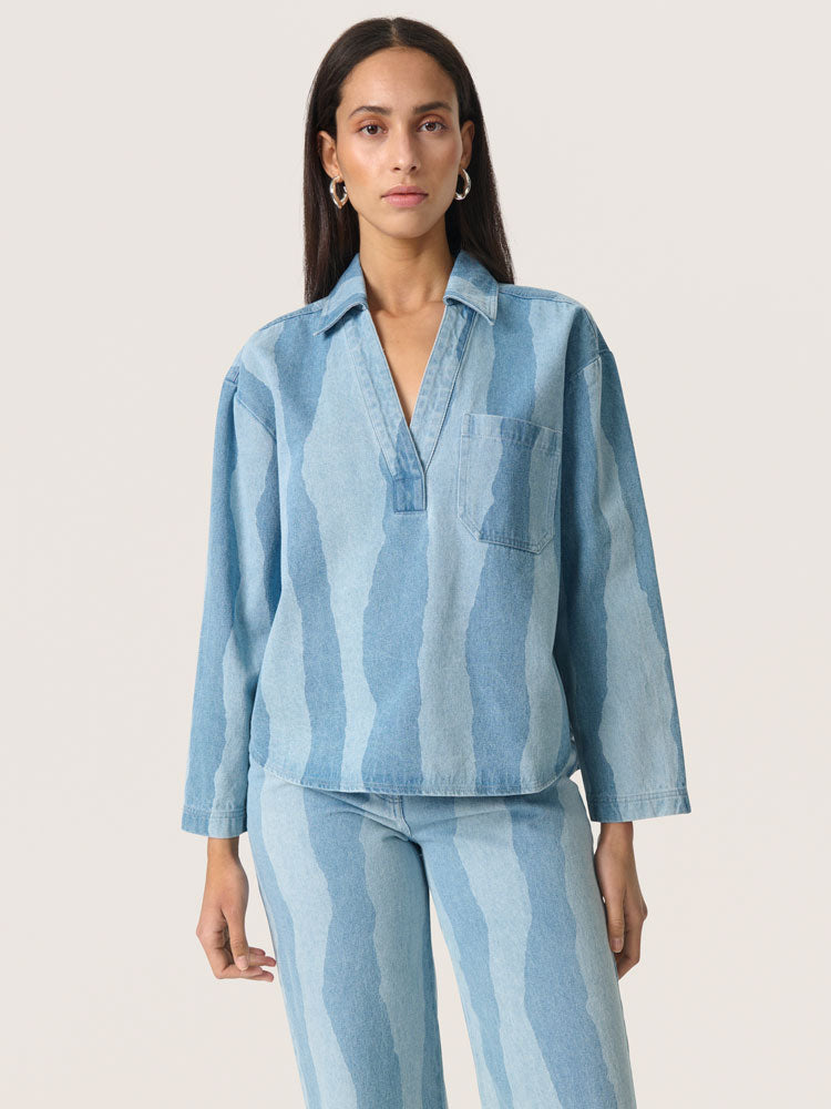 Soaked in Luxury SLMaisa Blouse Blue Stripes