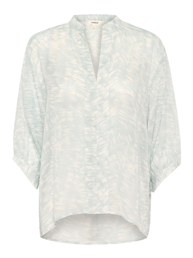 Soaked in Luxury SLMarta Amily Blouse Silver Blue Stroke