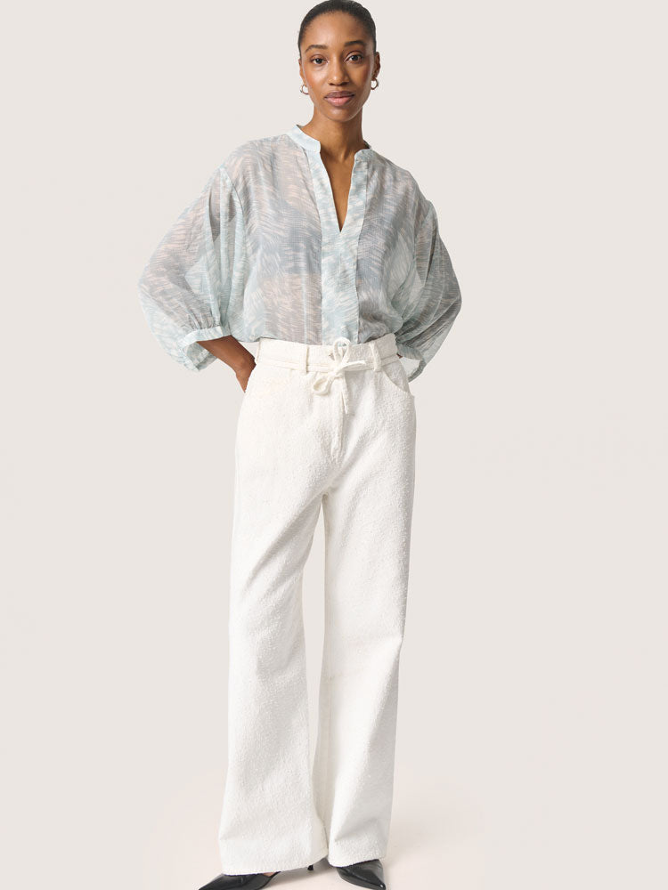 Soaked in Luxury SLMarta Amily Blouse Silver Blue Stroke