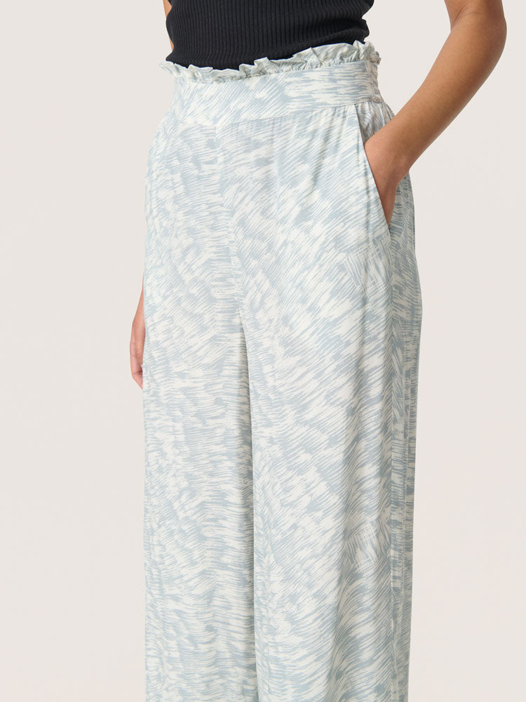 Soaked in Luxury SLArjana Zaya Trousers Silver Blue Stroke