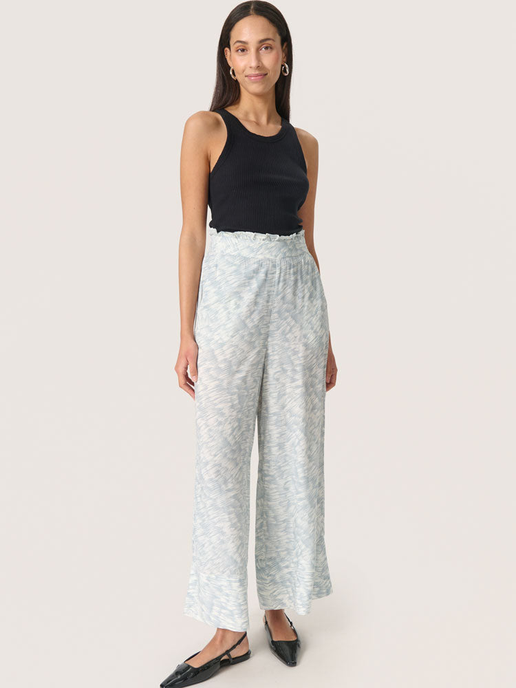 Soaked in Luxury SLArjana Zaya Trousers Silver Blue Stroke