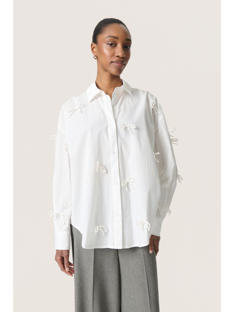 Soaked in Luxury SLJoa Bow Shirt White
