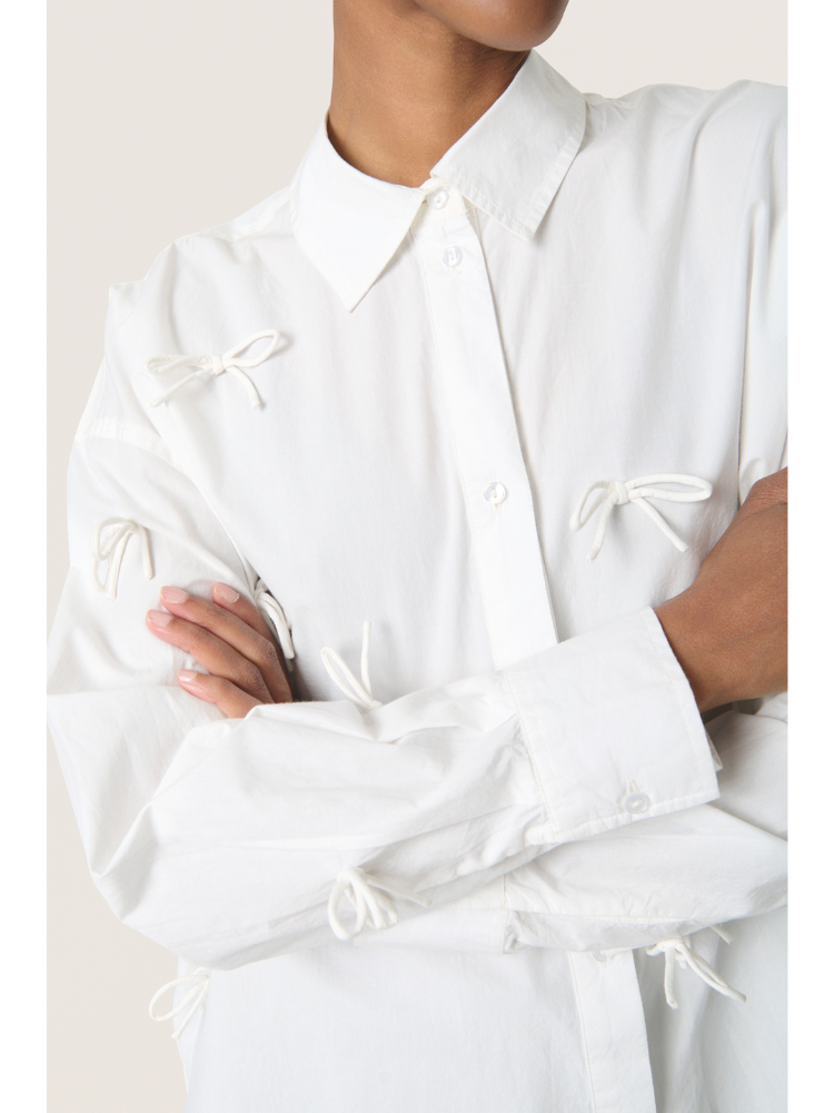 Soaked in Luxury SLJoa Bow Shirt White