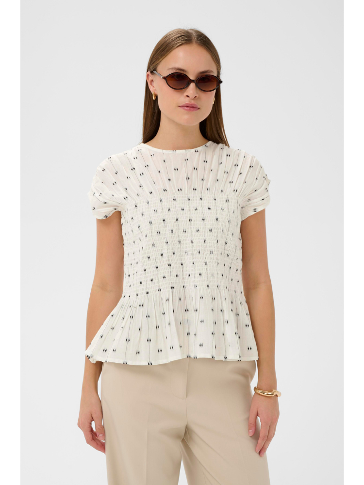 Soaked SLAmelie Blouse White Black Dots
