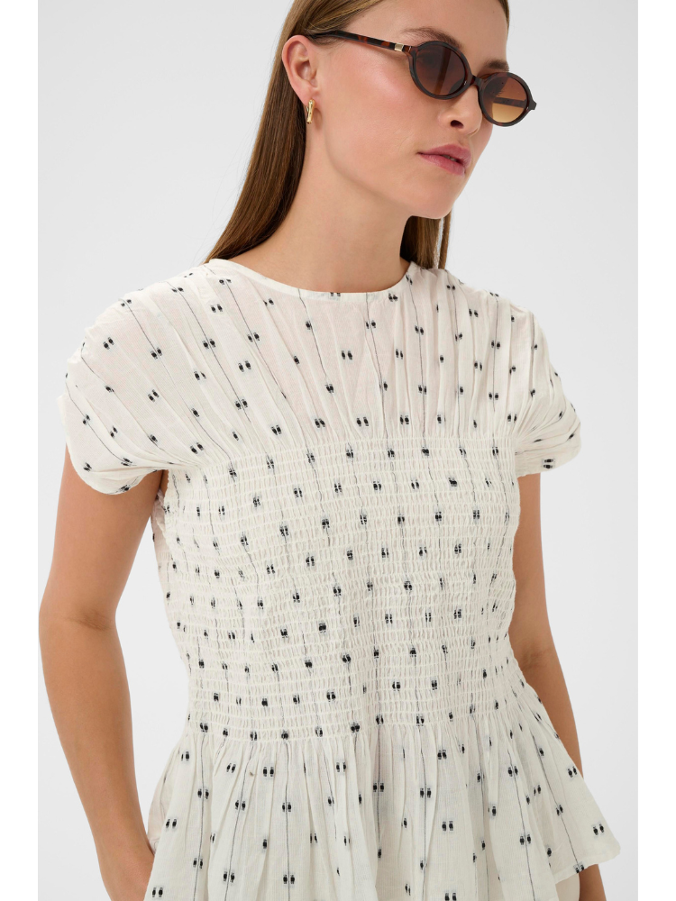 Soaked SLAmelie Blouse White Black Dots