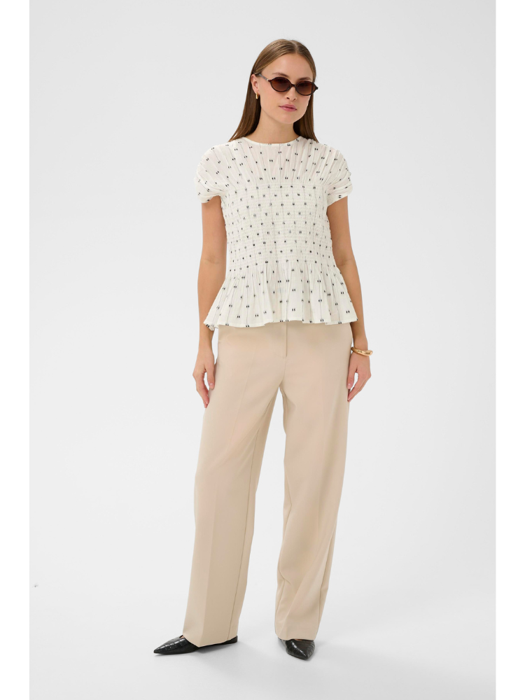 Soaked SLAmelie Blouse White Black Dots