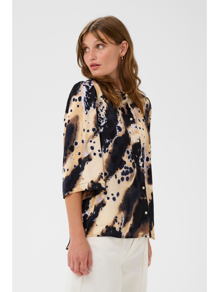 SLClero Printed Short Sleeve Shirt Purple Heather