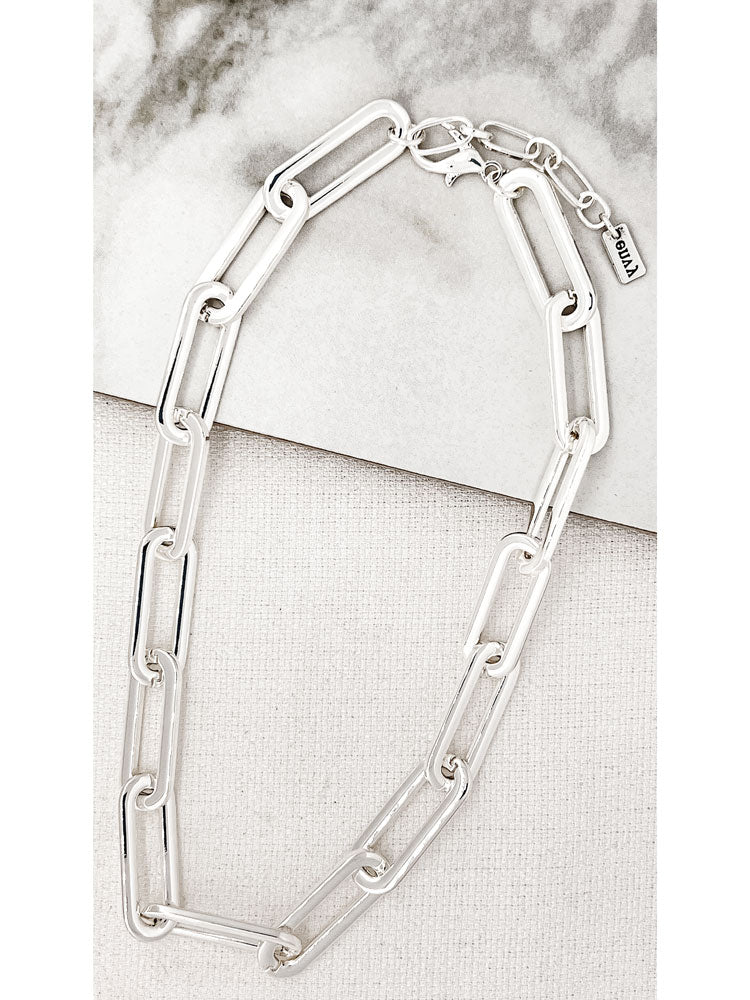 Envy Short Chunky Link Necklace Silver