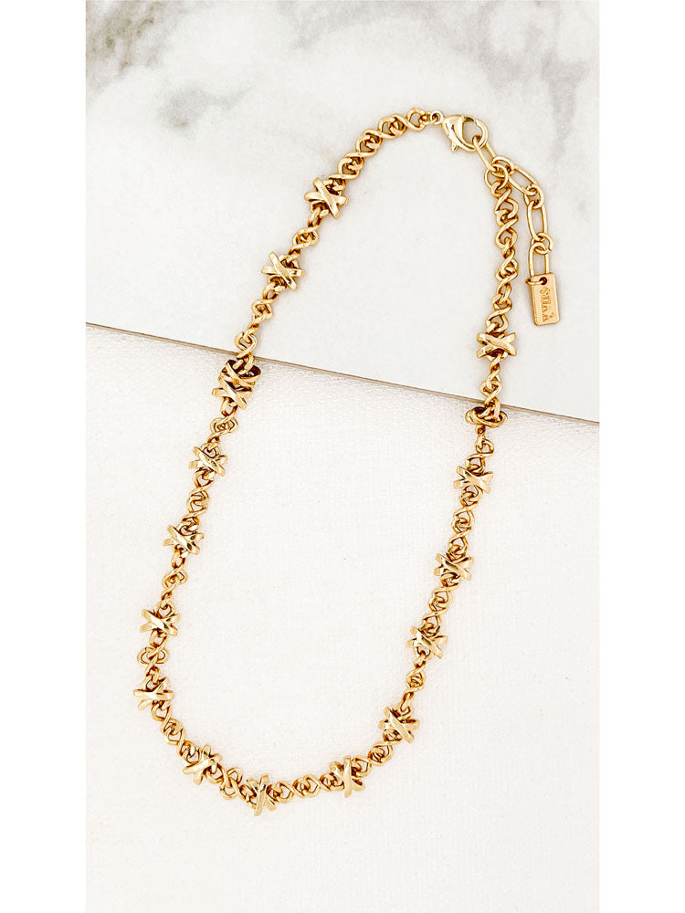 Envy X Chain Necklace Gold
